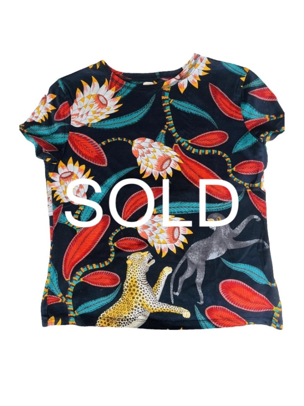 **SOLD** Hermès⎻Multicolor Jungle Print Shirt Top, XS, 36